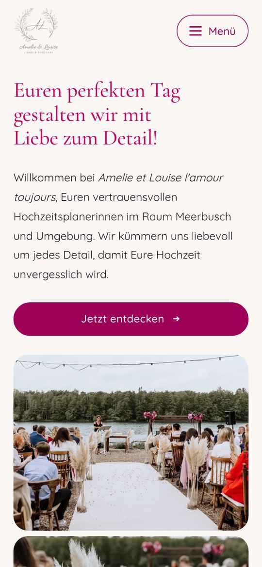 Startseite von Amelie et Louise am Handy